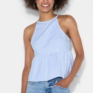 Striped Babydoll Halter Top - Wild Fable